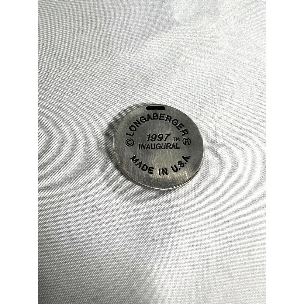 1997 Longaberger Inaugural Eagle Pewter Round Tie-on Vintage